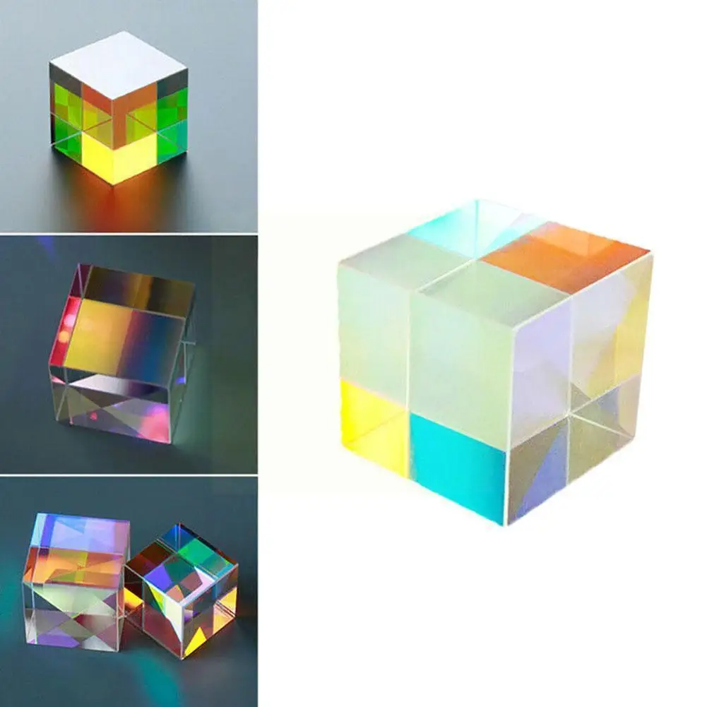 

Дихройное стекло 25 мм оптический цвет X-cube четырехсторонний полированный K9 призма для обучения эксперимента Cube Z1i3