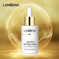 lanbena 24k gold peptide anti aging face serum anti wrinkle tighten lifting firming whitening improve fine lines face skin care