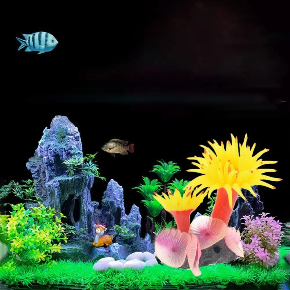 

2023 Silicone Resin Aquarium Accessories Colorful Artificial Coral Coral Reef Stone Fish Tank Decoration Fake Coral