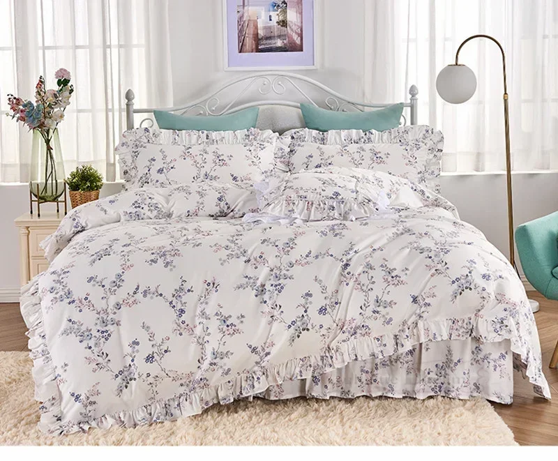 

Комплект постельного белья Julliette Dream, цветочный принт, 100% хлопок, 4 шт