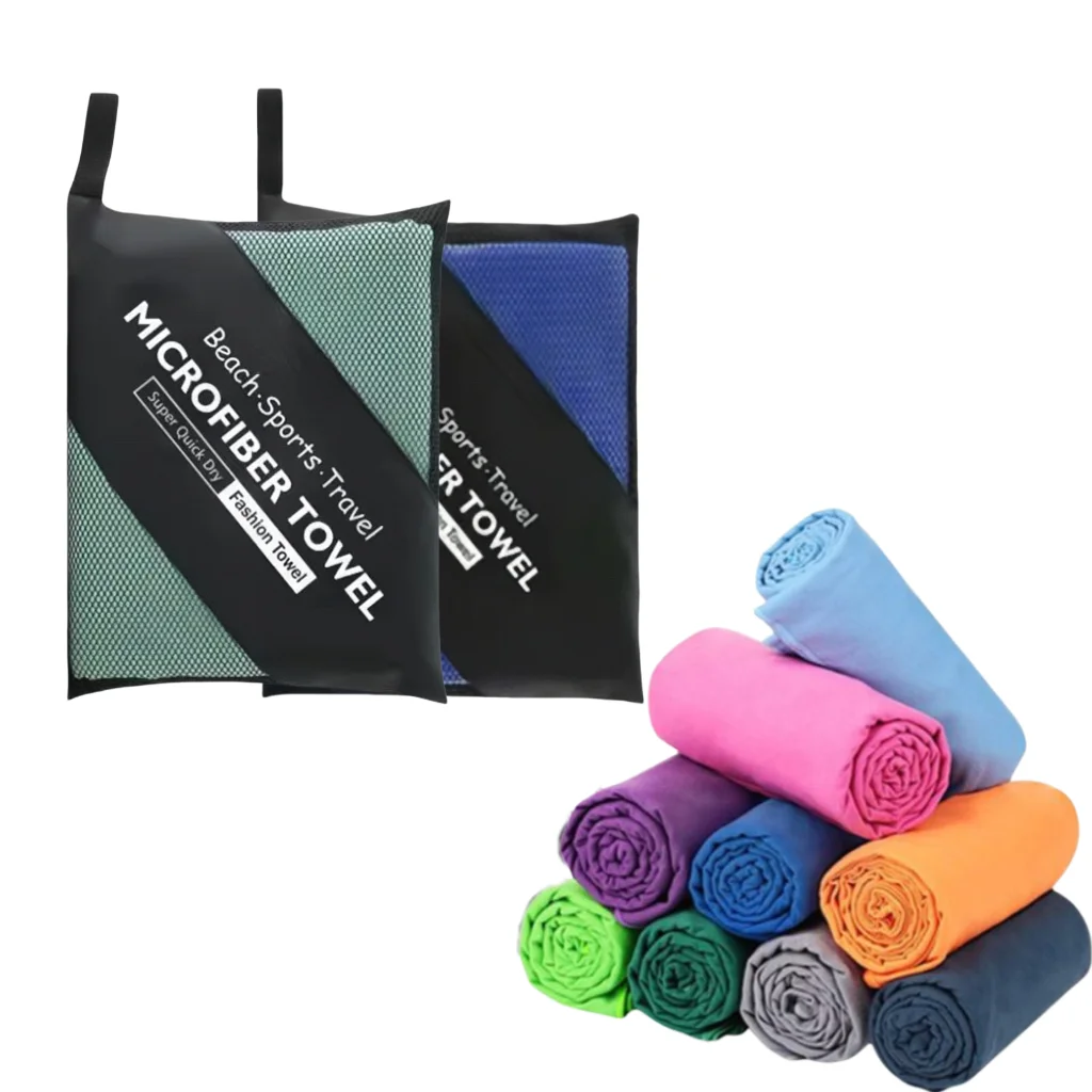 Быстросохнущее спортивное пляжное полотенце из микрофибры цвет в ассортименте