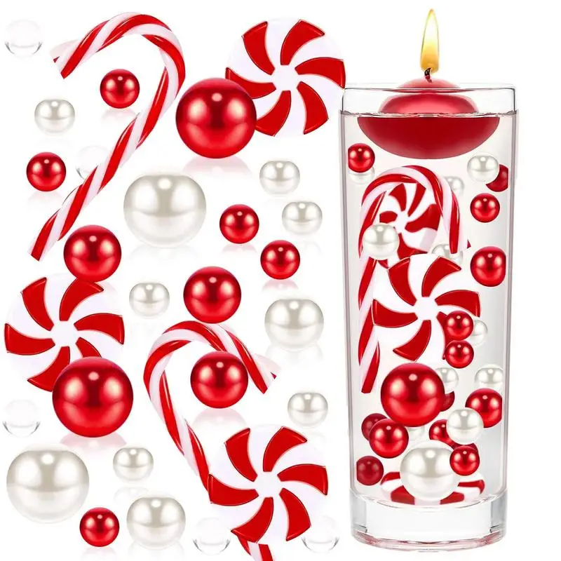 

Christmas Vase Filler Decorations Floating Candles Water Gels Beads For Christmas Home Table Party Candle Decoration Accessories