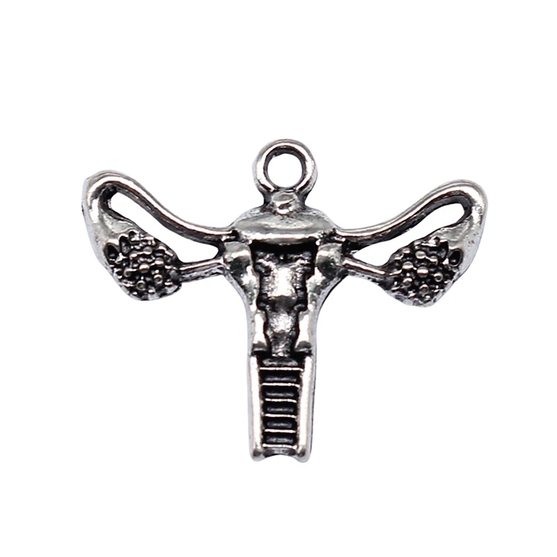

RAINXTAR Antique Silver Color 10pcs Alloy Uterus Charms 18*23mm AAC763