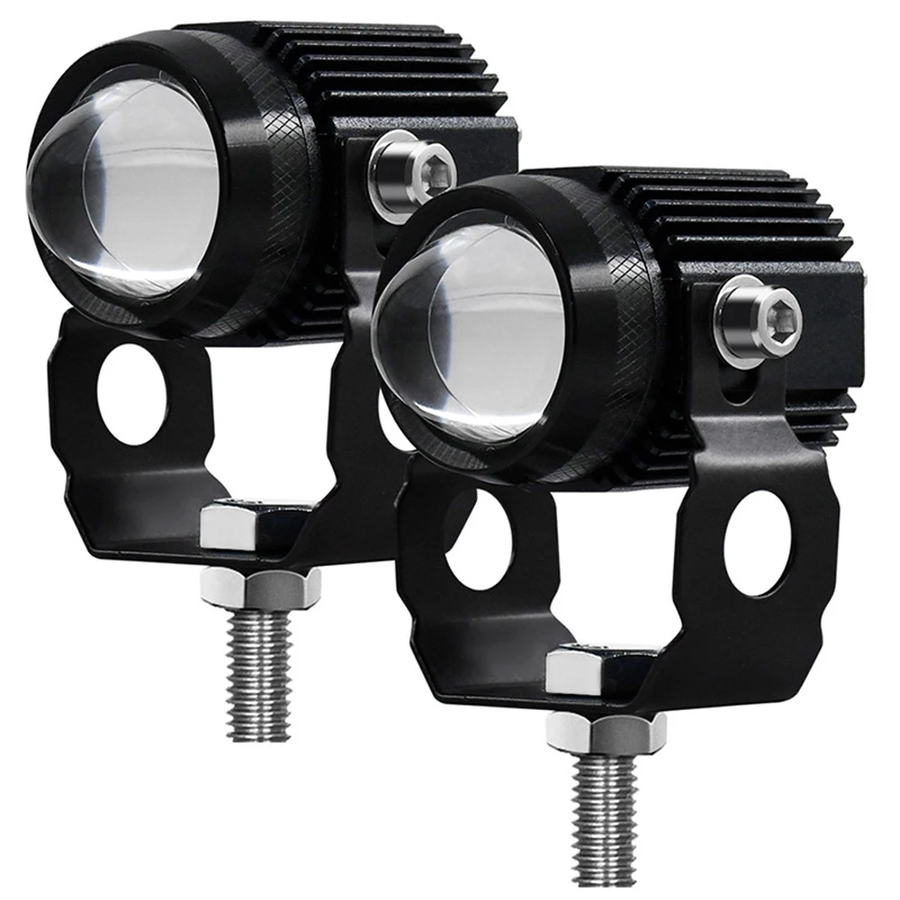 

Universal Motorcycle LED Headlight Projector Lens Dual Color ATV Scooter Driving for Cafe Racer Light Auxiliary Spotlight Lamp