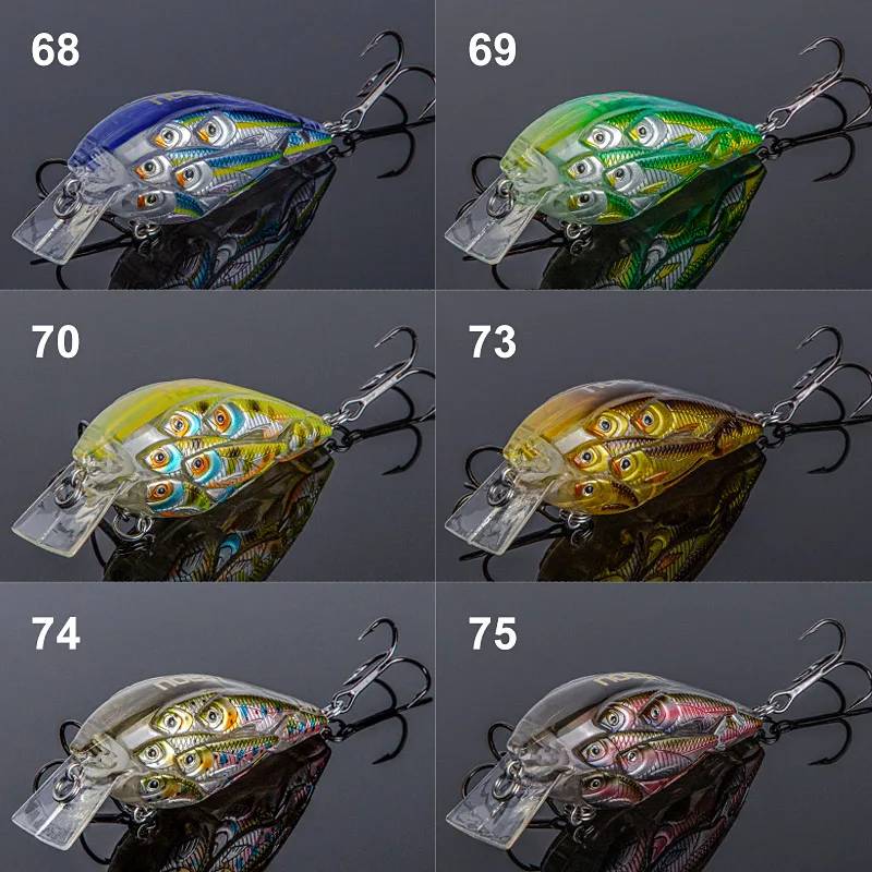 NOEBY Group Fishes Жесткая приманка для рыбалки 60 мм 12 5 г Crankbait Плавающая 0-1 2 м