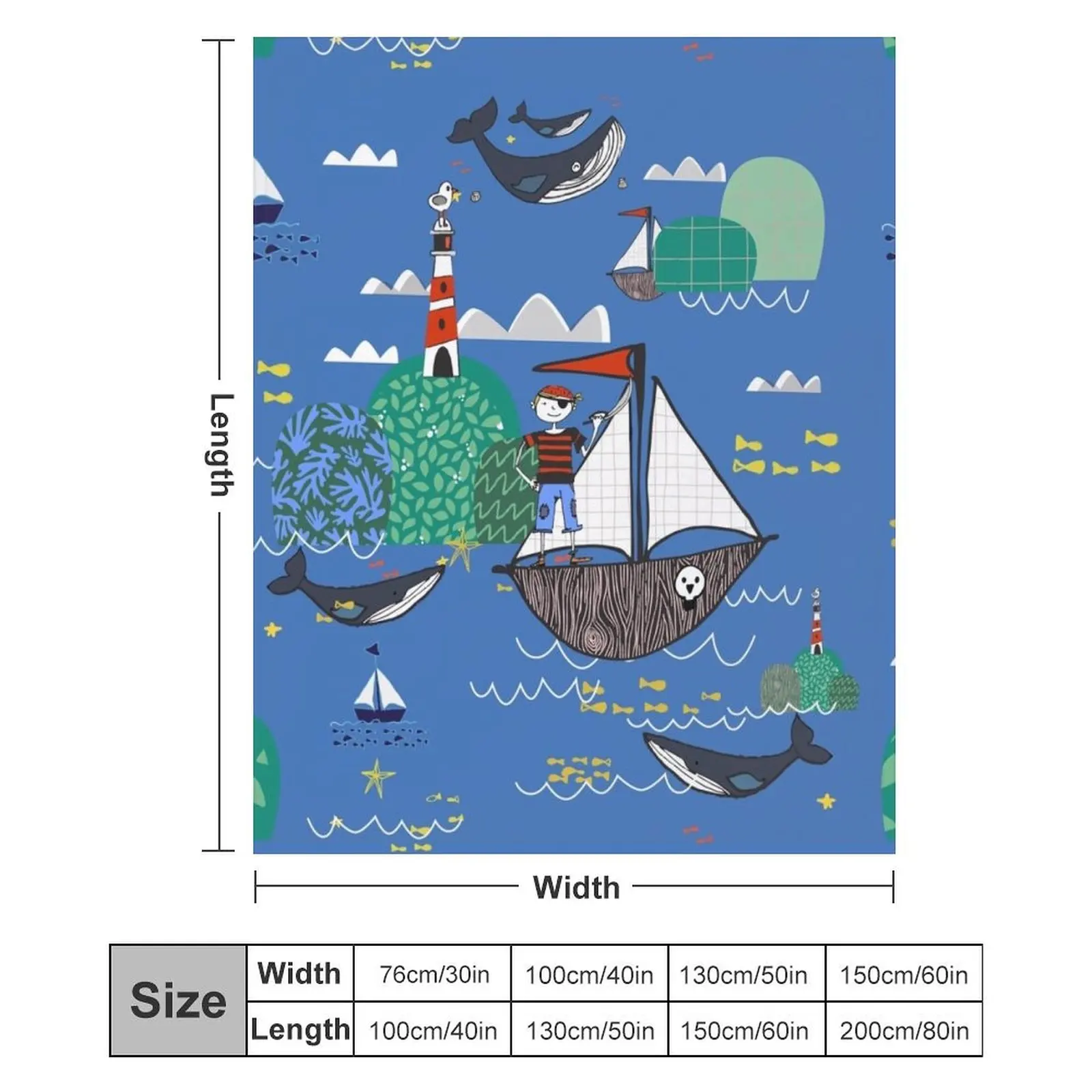 Пираты Ahoy Blue Плед Волосы Мягкие Самые Одеяла