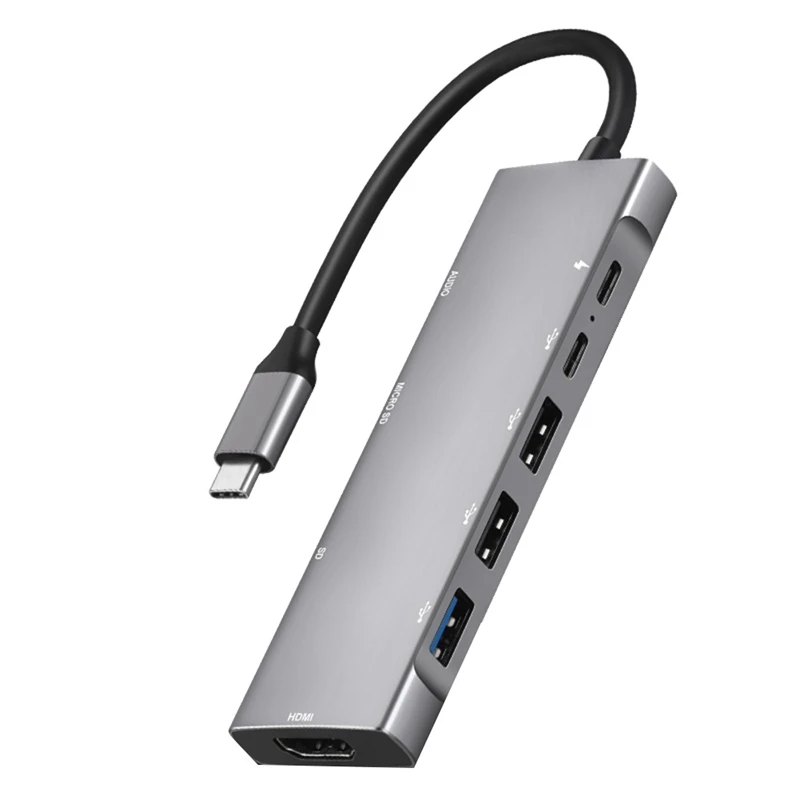 

9-In-1 USB C HUB For Ipad Pro Type C Adapter With 4K HDMI-Compatible PD ,SD/TF Card Reader,3.5Mm Headphone Jack
