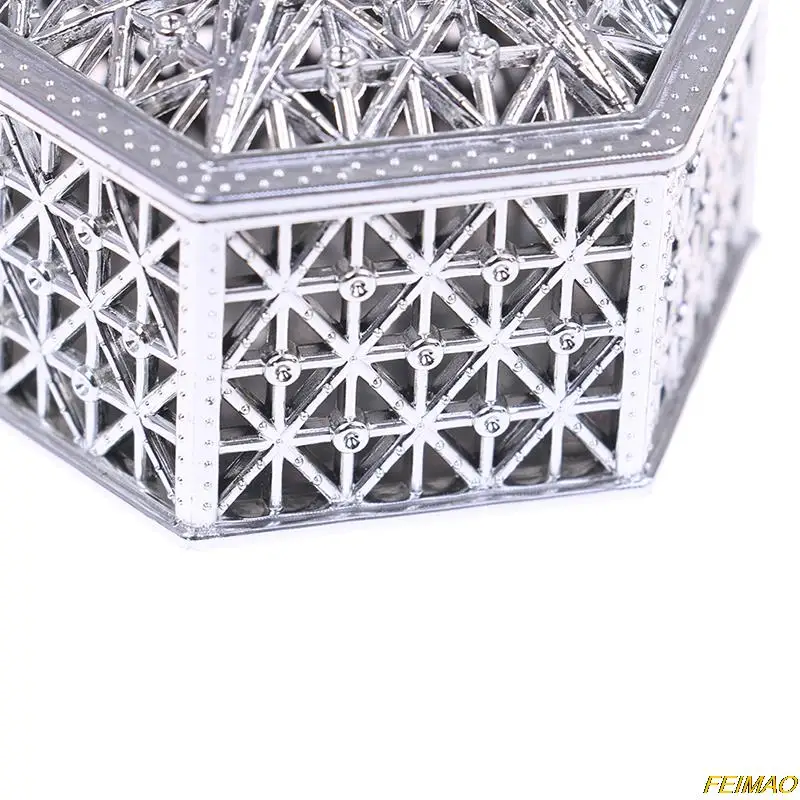 1 шт. креативная Шестигранная полая Золотая и Серебряная пластиковая коробка для