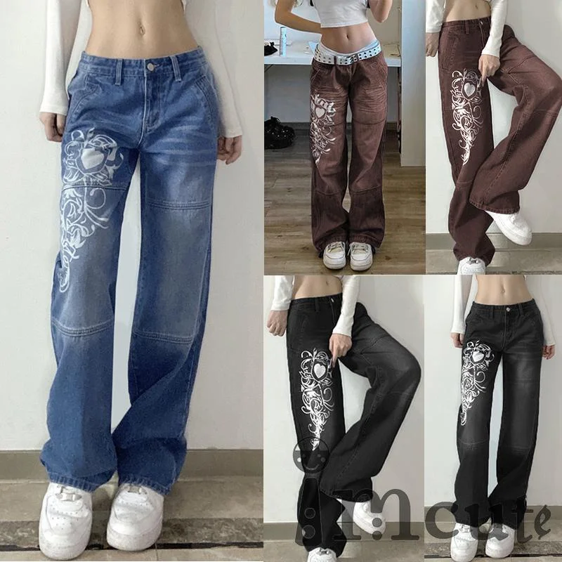 

Low Waisted Cargo Pants Harajuku Grunge Vintage Y2K Aesthetics Indie Women&/39;s Jeans Pockets Korean Streetwear Retro Trousers