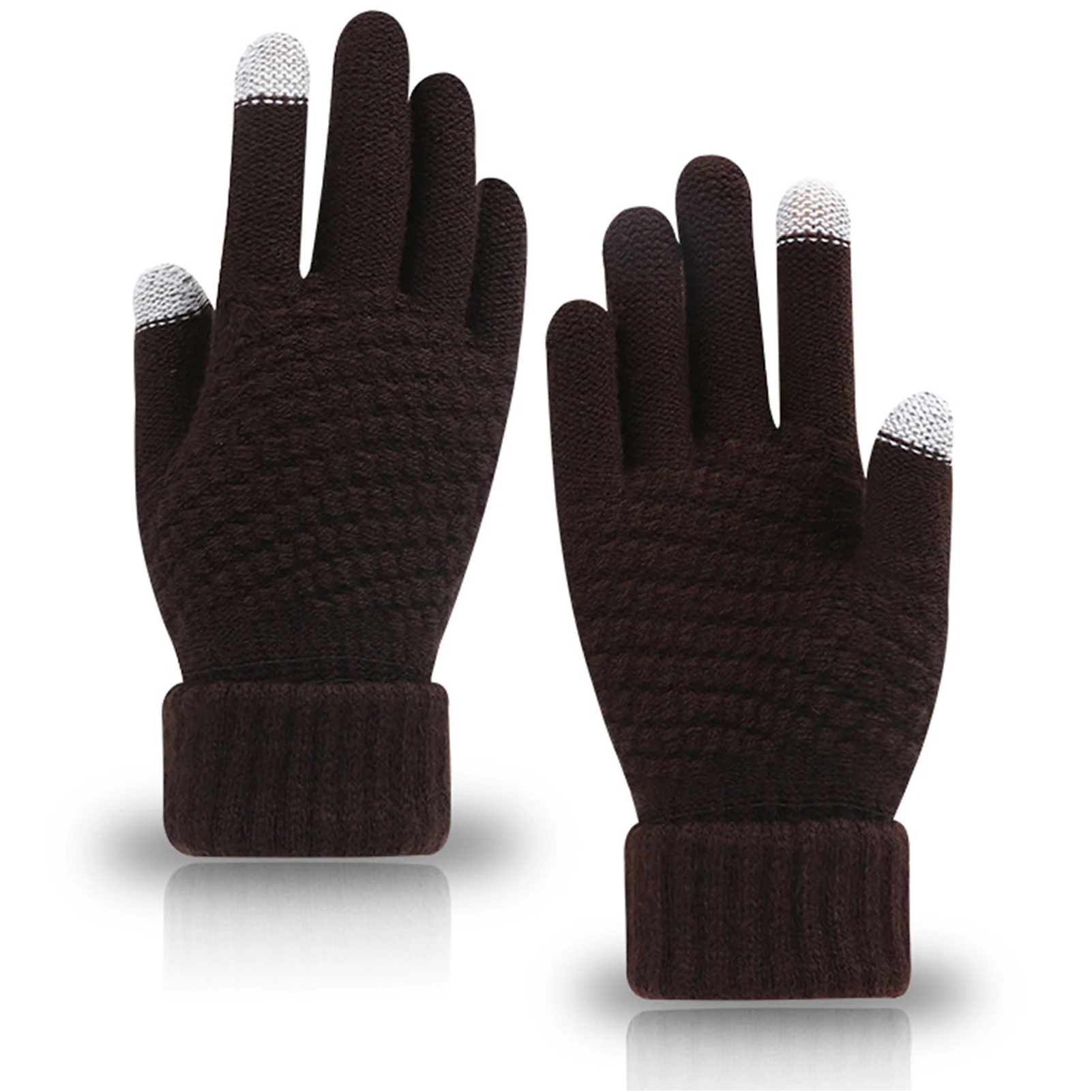 Stylish Women Knitted Gloves Non-Slip Winter Gloves For Men Wear-Resistance Thermal Gloves For Climbing Skating
