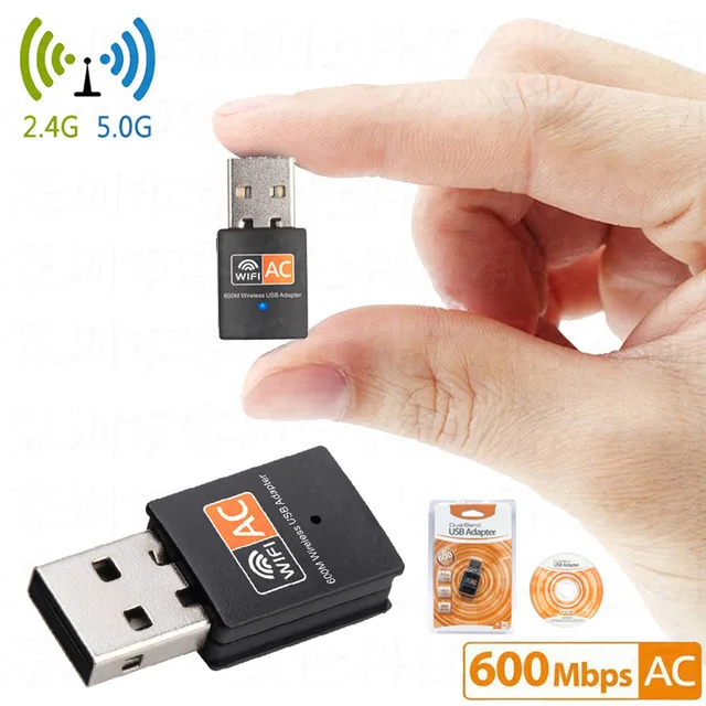 

AC 600M Dual Band Wireless Network Card Computer WiFi Signal Transmitter USB Mini Receiver 2.4G&5G IEEE 802.11b