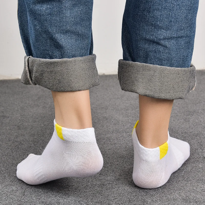 5pairs Summer Cotton Men Sport Short Socks Spring Breathable Mesh Sport Invisible Thin Sock Sweat Deodorant Low Tube Short Sox