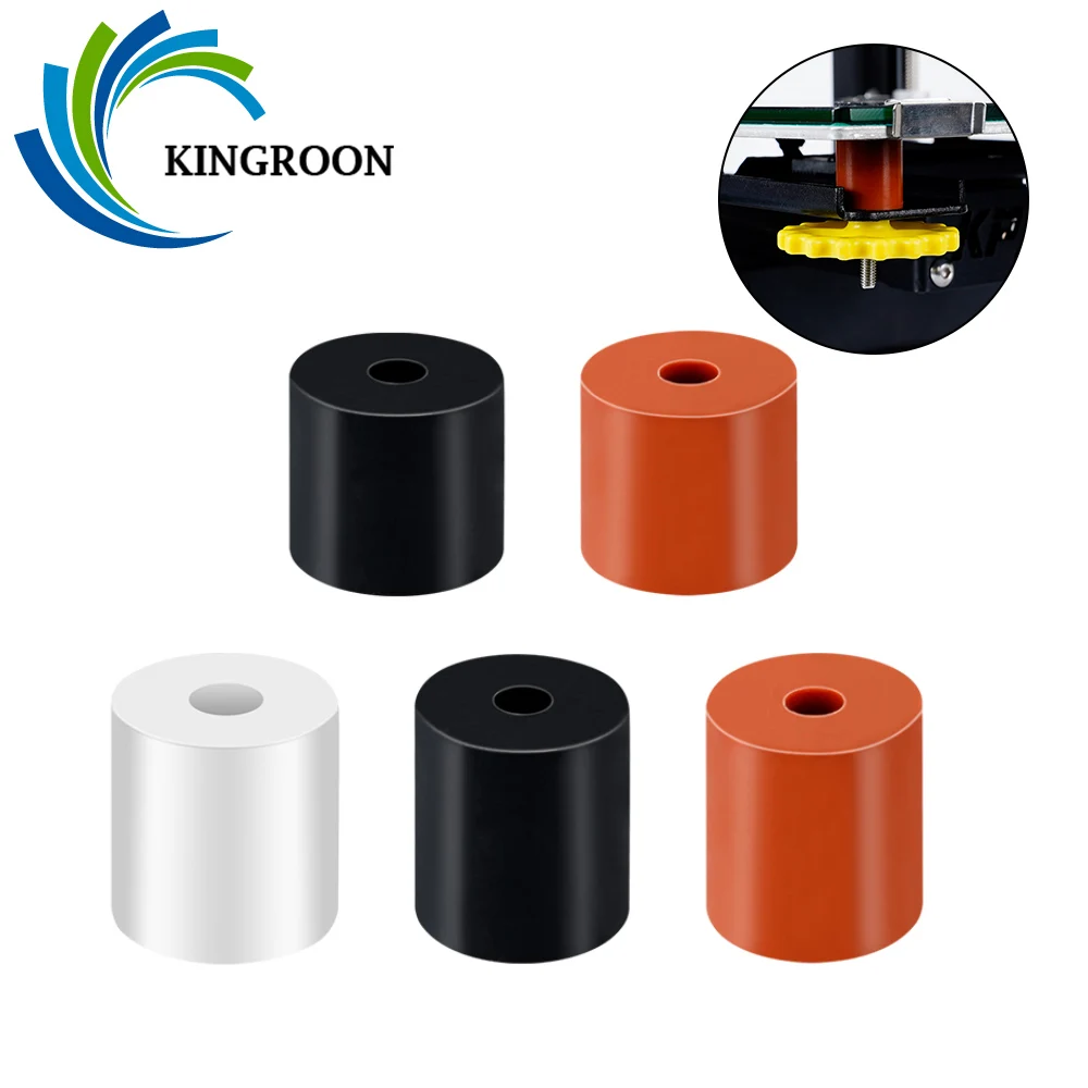 KINGROON 10pcs 3D Printer Silicone Solid Spacer High Temperature Hot Bed Leveling Column For CR-10 CR10S Ender-3 3D Priter Parts