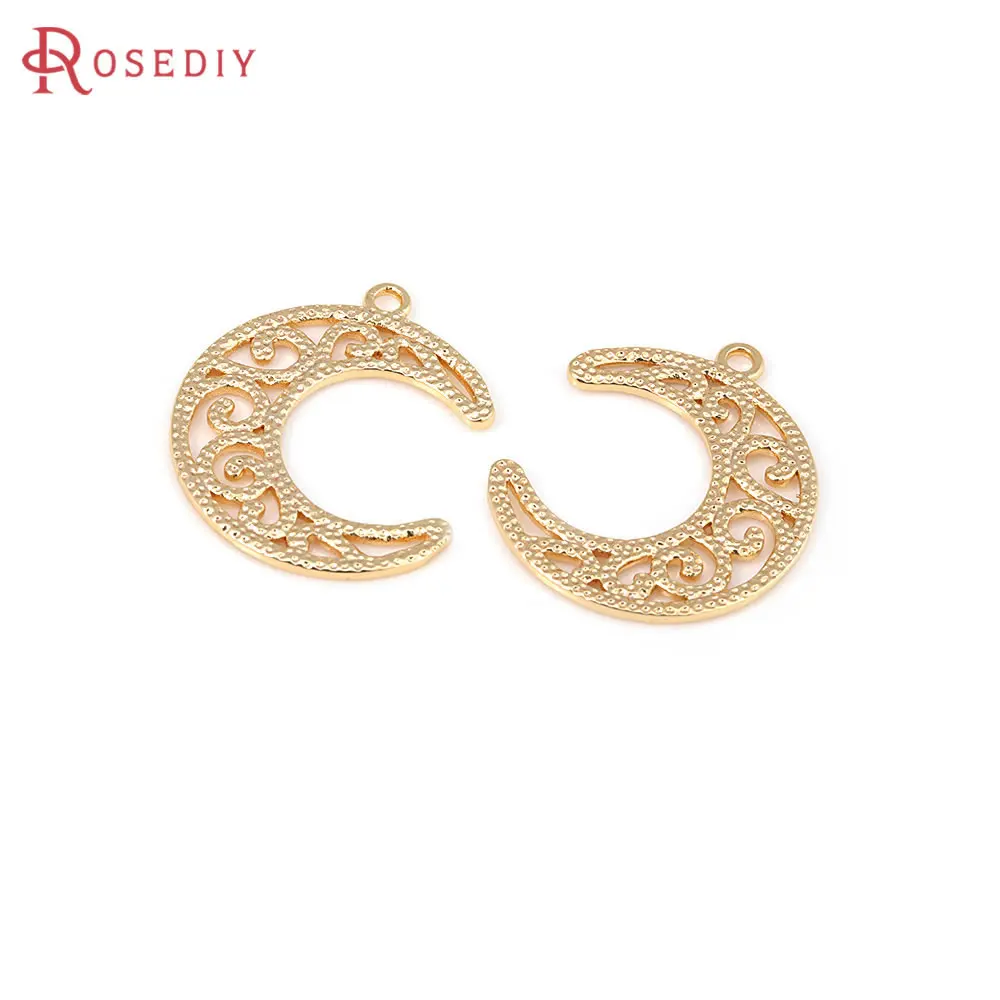 6 шт. 18-каратное золото латунные подвески со звездами высокое качество