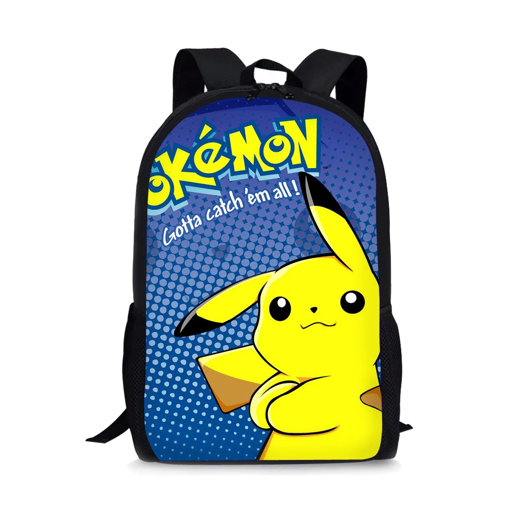 Pikachu Style Print New Large Schoolbag Student School Backpack Waterproof Bagpack Capacity Primary Book Bags