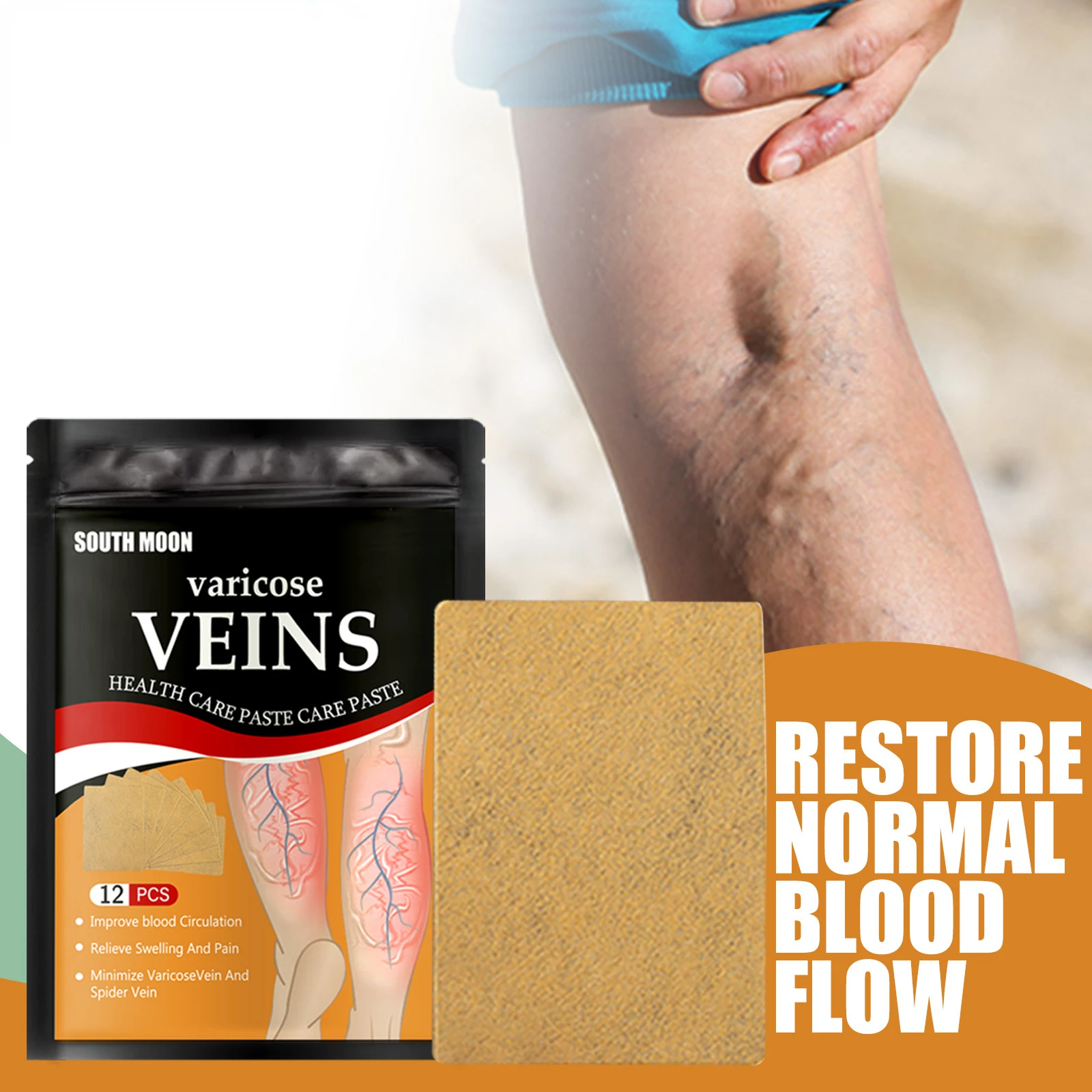 

Venous health patch relieves varicose blood vessel blockage in the feet, and cold compress the venous health patch