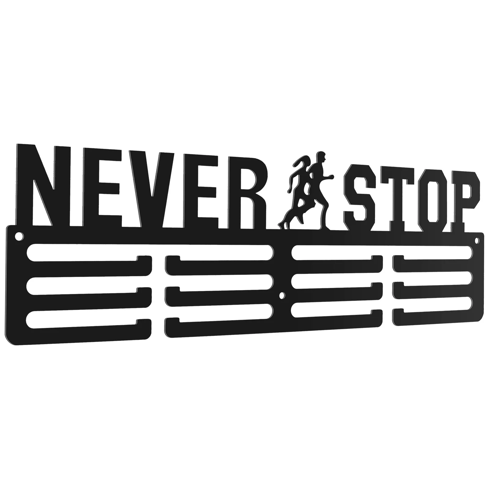 

Medal Display Hanger Wall Mounted Iron Medal Display Rack Decorative Black Medal Holder with Inspirational Words 30-45 Medals