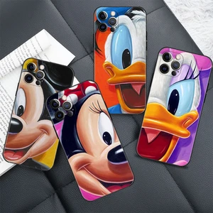 Case For iPhone 14 11 13 12 Pro Max Mini XS Max XR X SE(2022) 7 8 6 6S Plus Mickey Minnie Mouse & Donald Daisy Duck Painting Art
