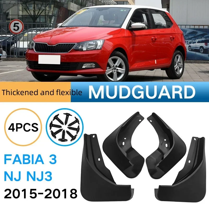 4 шт. утолщенные и гибкие передние задние брызговики для Skoda 2015-2018 Fabia 3 NJ NJ3