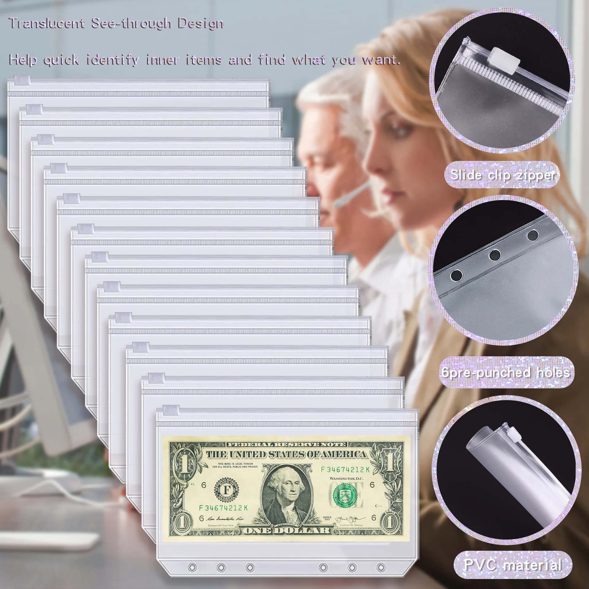 Мягкая кожа ежедневник планировщик деньги планер бюджетные конверты A6 папка