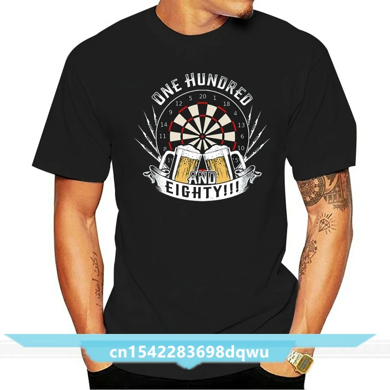 Darts Shoot Beer Game Graphic T-Shirts One hundred and eighty dart beer 100% Cotton Top Quality Clothing Shirts Custom