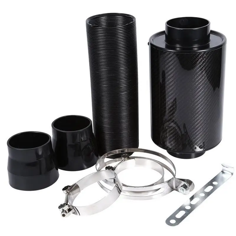 

Автомобильная Система впуска холодного воздуха, 1 комплект, углеродное волокно, холодная подача, впускной фильтр из нержавеющей стали, унив...