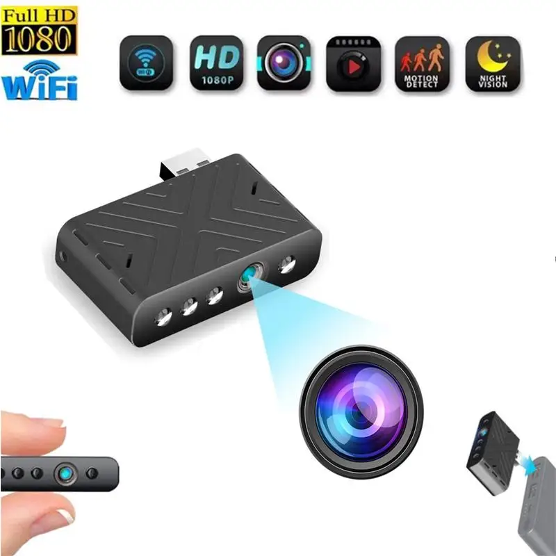 

Mini Wifi Camera Wireless Usb Interface Surveillance Camera Micro Motion Voice Recorder Security Protective Camcorder