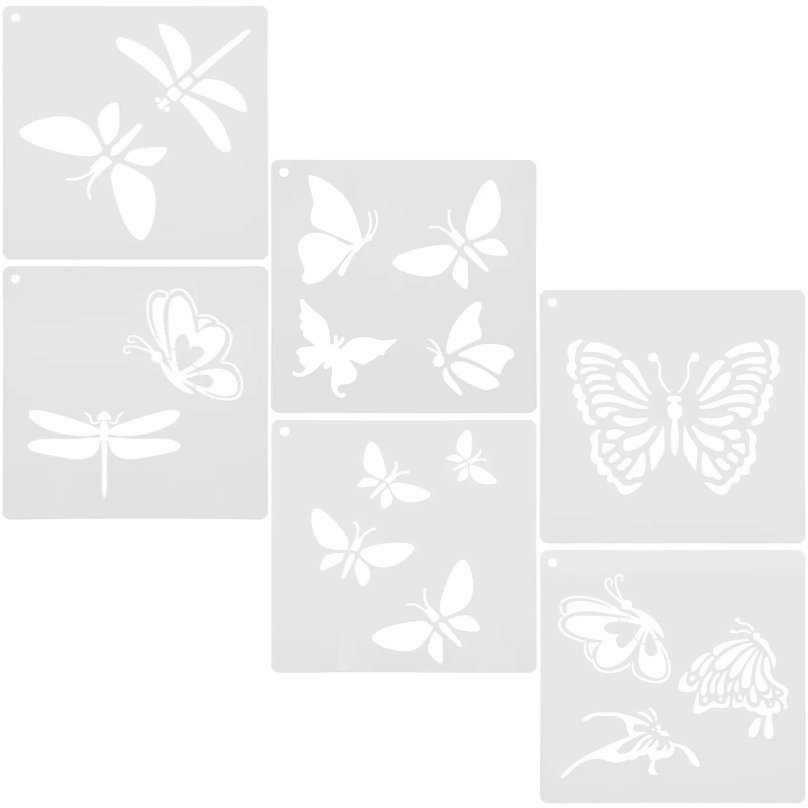 

6pcs Diy Graffiti Stencils Craft Hollow Painting Stencils Hollow Drawing Templates