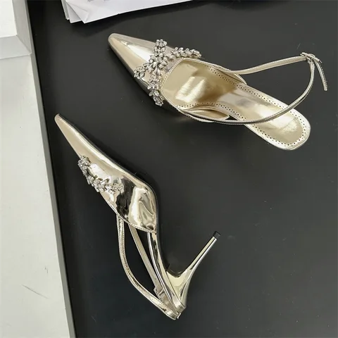 Aneikeh Design, пикантные женские туфли-лодочки с кристаллами и стразами, банкетные сандалии на тонком высоком каблуке для выпускного вечера, туфли-мюли, Zapatos De Mujer