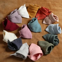 1pcs baby cotton muslin bibs soft triangle scarf saliva towel burp cloth feeding drool bibs child apron bandana