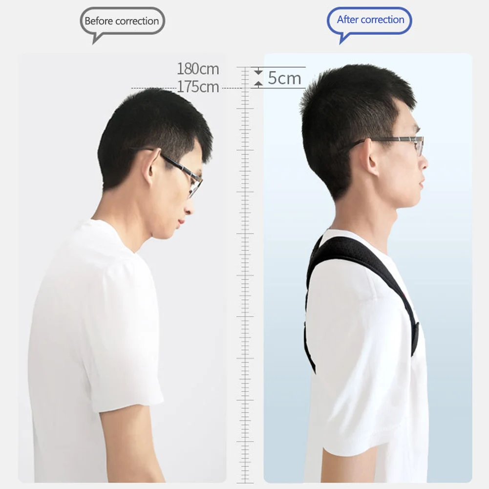 

Регулируемый Корректор осанки для спины и плеч, невидимый унисекс бандаж для спины и шеи, мягкий удобный Корректор осанки до ключиц для дома