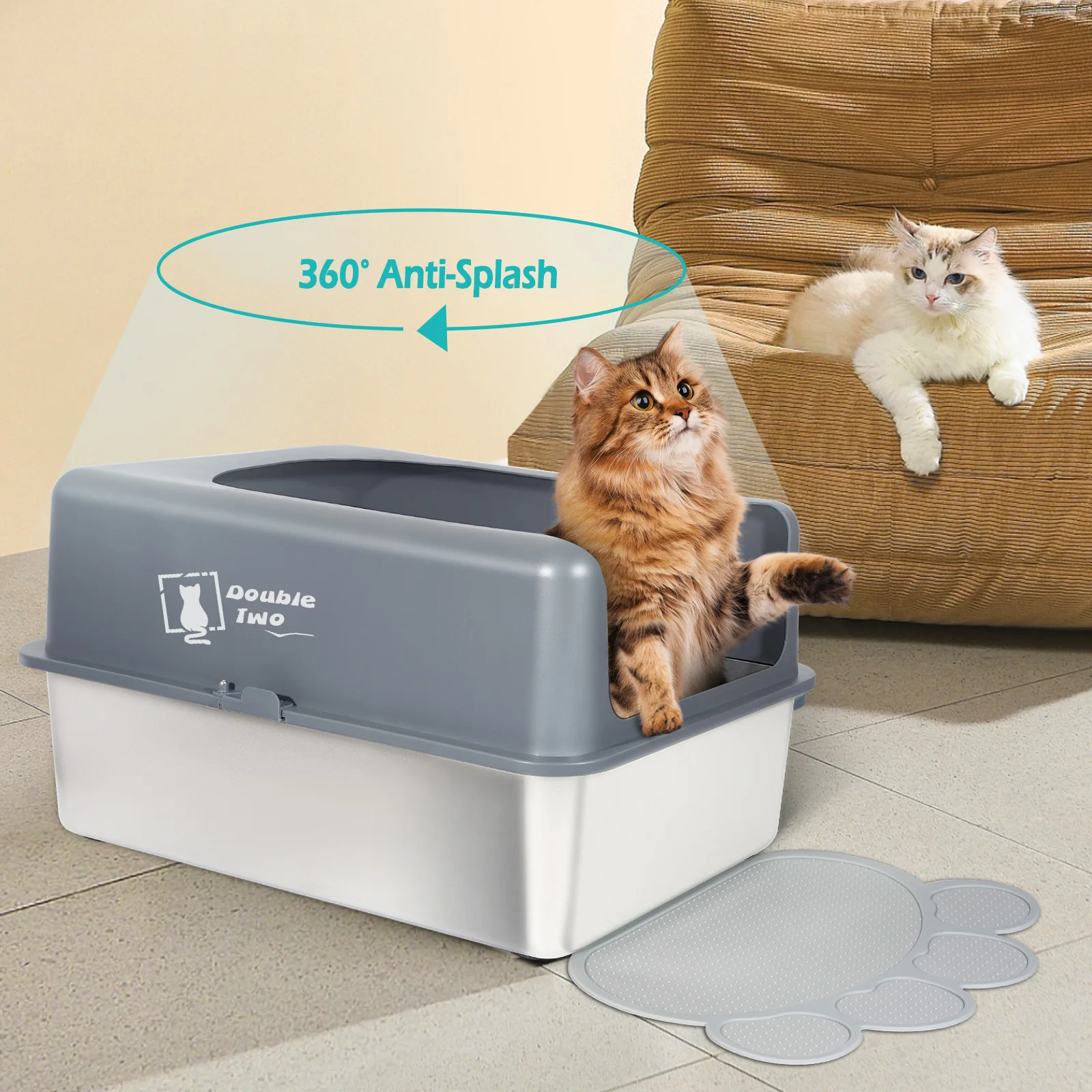 Контейнер для наполнителя из нержавеющей стали контейнер кошачьего туалета