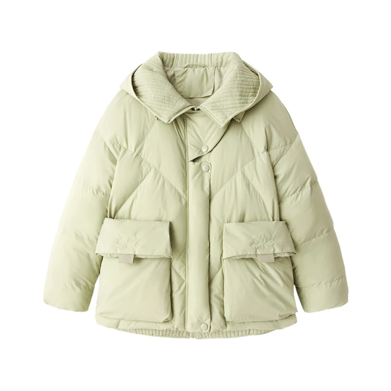 New 2 Piece Set Coat +thin Vest Casaco Feminino  90%  White Duck Down  Casual  Pockets  Abrigos De Mujer Hood Women Jacket