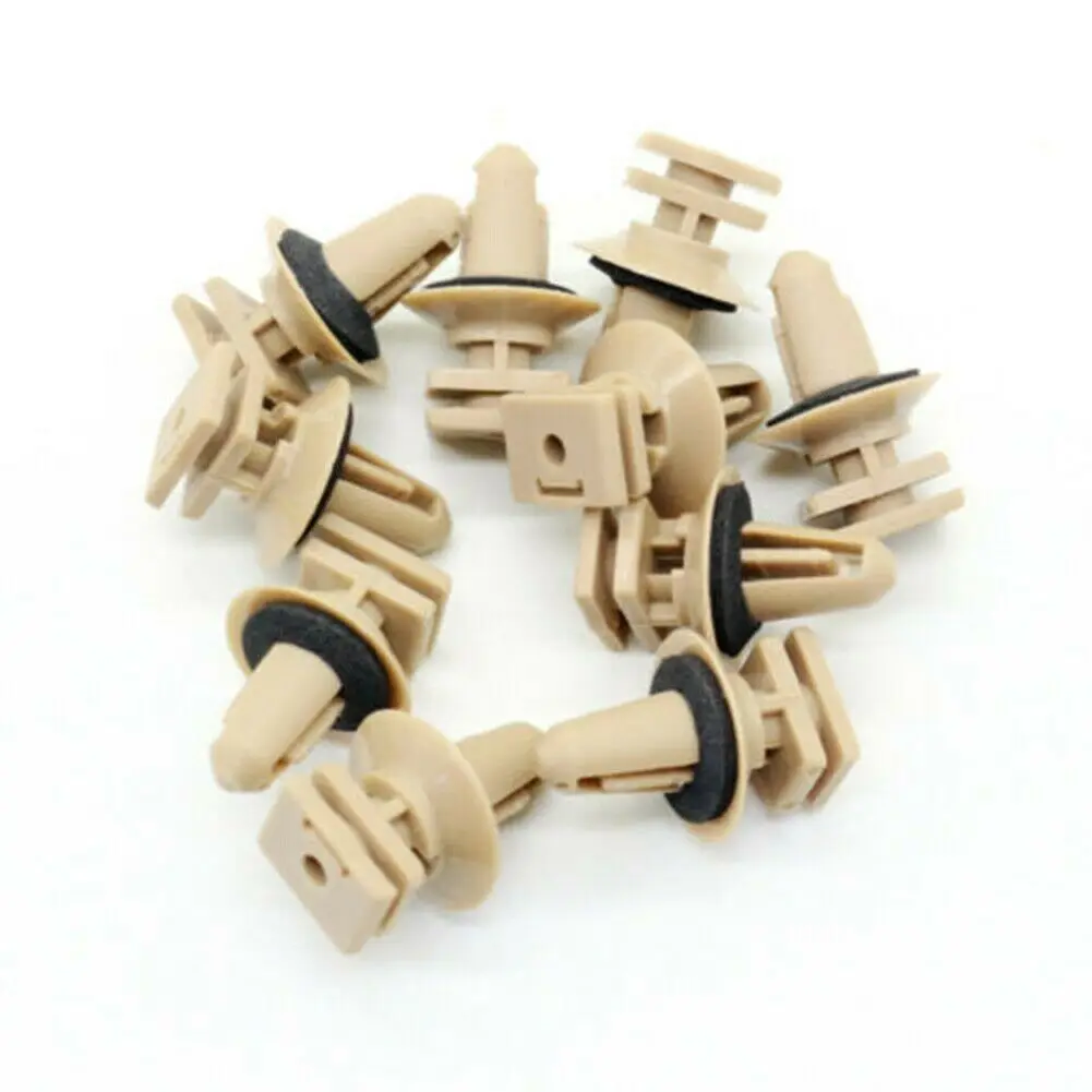 

10pcs Durable Nylon Clips Trims On Sill & Door Entrance Plastic Clips Fits Into 10mm Hole For BMW 51477117532 Stable Longlife