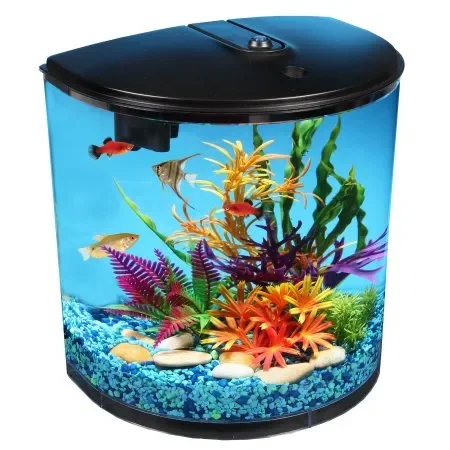 

Gorgeous 180-View 3.5-Gallon Aquarium with Powerful LED Lighting, Filter, 5-Volt Adapter for Ultimate Fish-Keeping Experience!