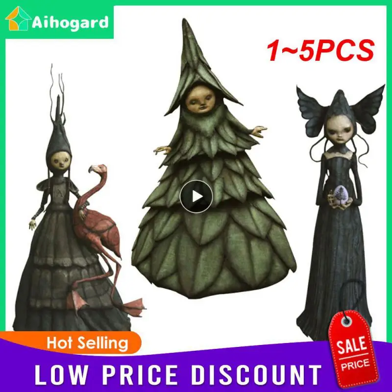 

Статуэтка ведьмы на Хэллоуин, 1-5 шт., Статуэтка из смолы, скульптуры жуткой ведьмы, садовое украшение для дома, внутреннего двора, лужайки, крыльца, сада