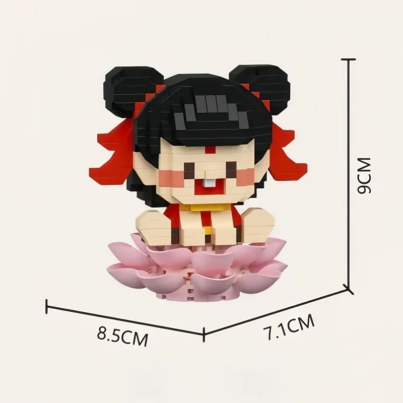 Nezha Ao Bing Micro Mini Building Blocks Toy — сидячая поза в виде лотоса милый и живой детский