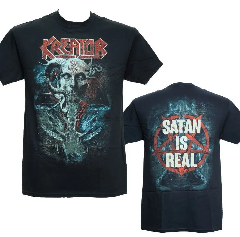 2-сторонняя футболка с коротким рукавом, с рисунком Сатаны