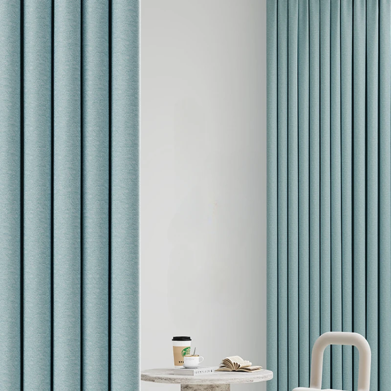 

Modern Simplicity Blackout Drapes Bedroom Insulation Curtain Balcony Bay Window Sunscreen Curtains Large Area Living Room Drape