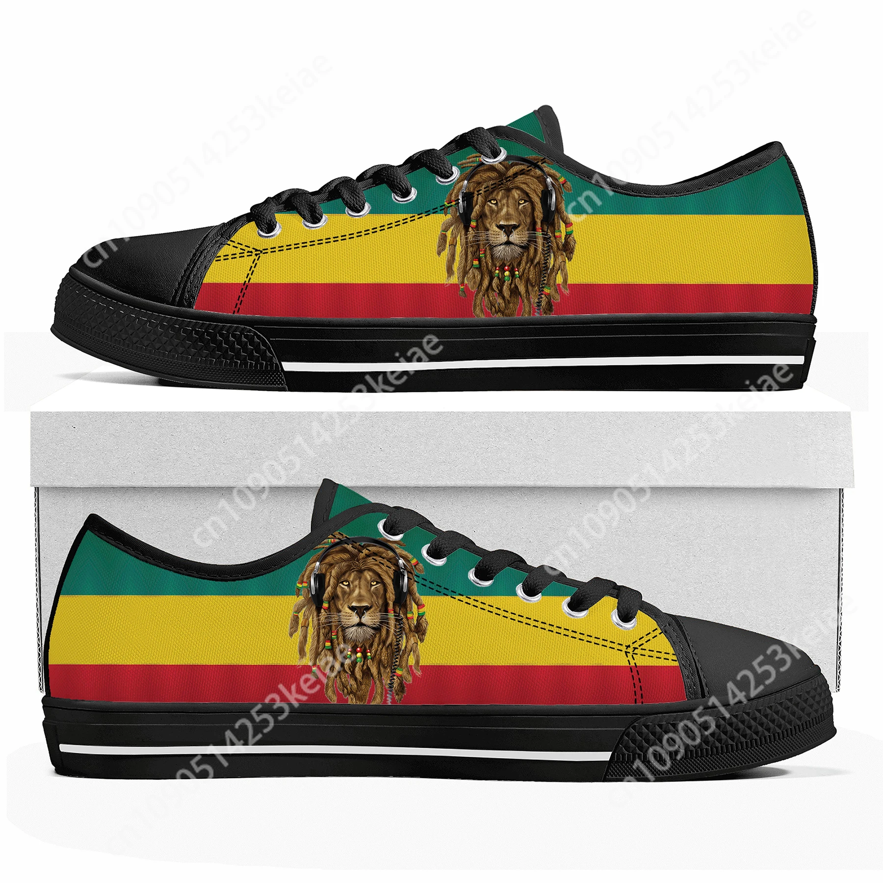 Reggae Rastafarian Rasta Rastafari Lion Of Judah Низкие кроссовки Мужские женские подростковые