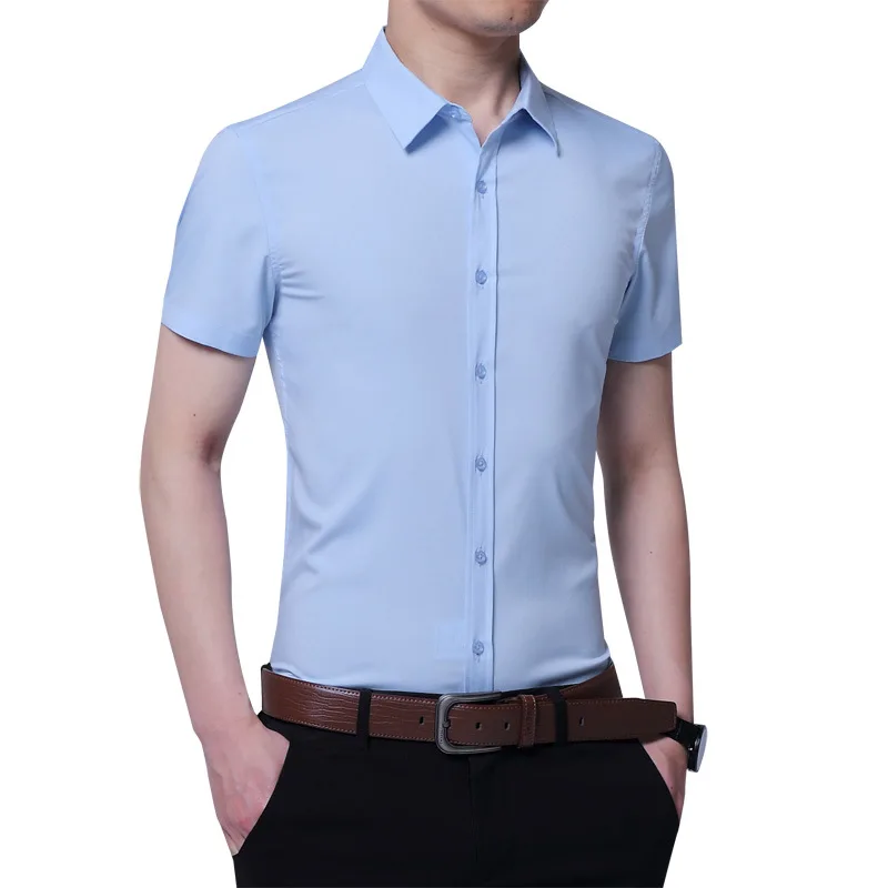 

Men's Shirt New Fashion Mens Shirt Casual Slim Fit Business Formal Shirt Short Sleeve Mens Solid Social Shirt Asian Size 5XL