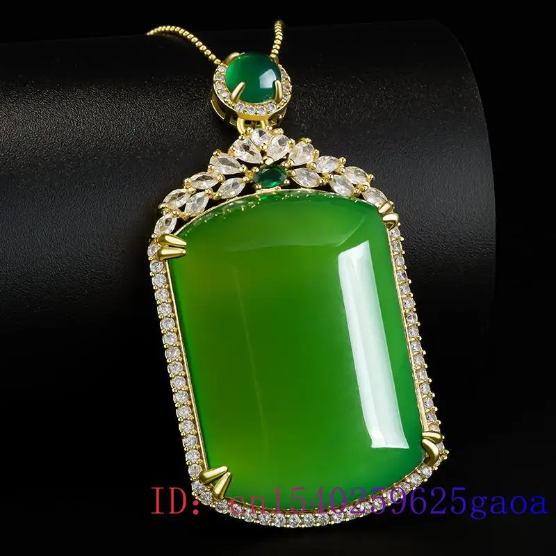 Ожерелье с подвеской из натурального зеленого нефрита и агата модный амулет