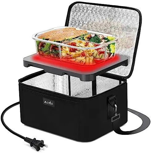 

Portable Oven Personal Food Warmer - 110V Portable Mini Microwave Electric Heated Lunch Box for Work, Cooking and Reheating Meal