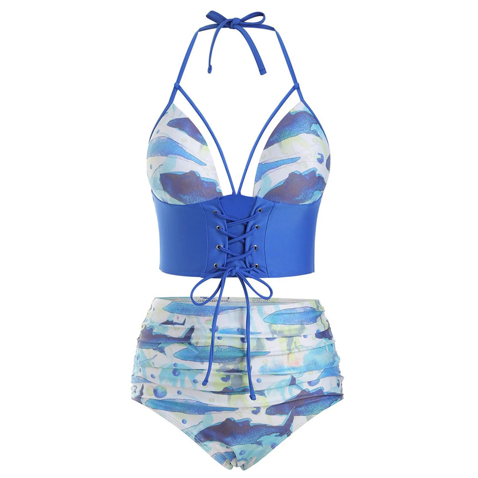 

Plus Tankini Women Up Piece Swimsuit Push Size Beachwear Sets Two Bikini Swimwears Tankinis Set Swimwears Thong swimsuit