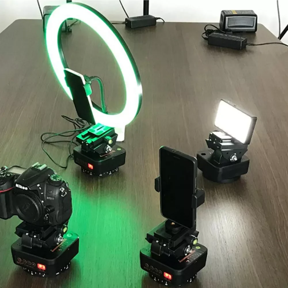 

YT-1000 Motorized Panoramic Tripod Head Pan Tilt Head with 1/4 Quick Release Plate + Phone Holder for DSLR Camera