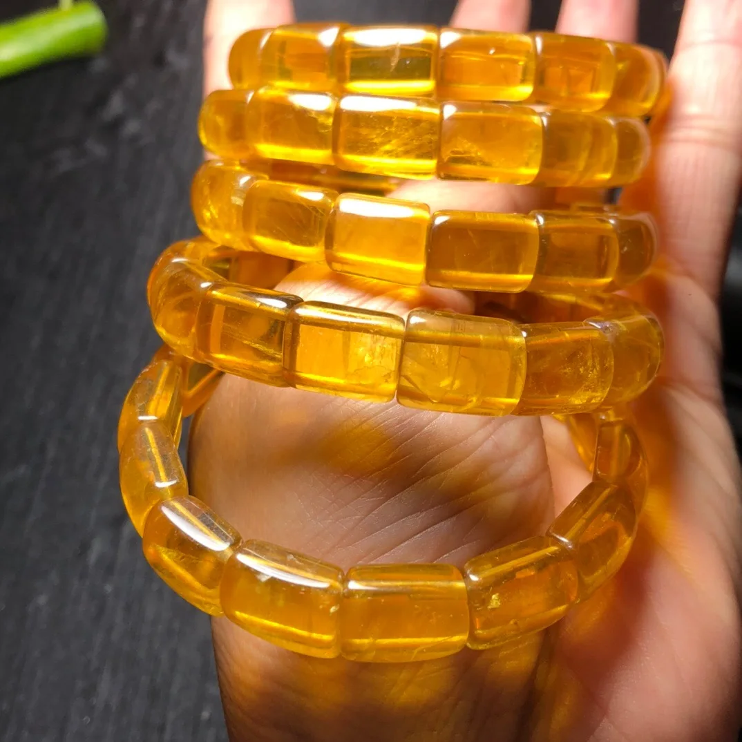 

1 Pc Fengbaowu Natural Yellow Fluorite Square Bracelet Bangle Crystal Reiki Healing Stone Fashion Jewelry Gift For Women Men