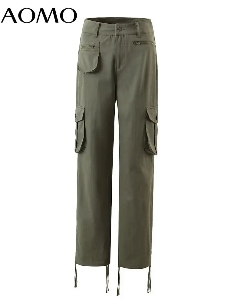 

Зеленые брюки AOMO Женская Amy, брюки-карго с высокой талией, брюки, джоггеры, женские спортивные брюки DZ3A