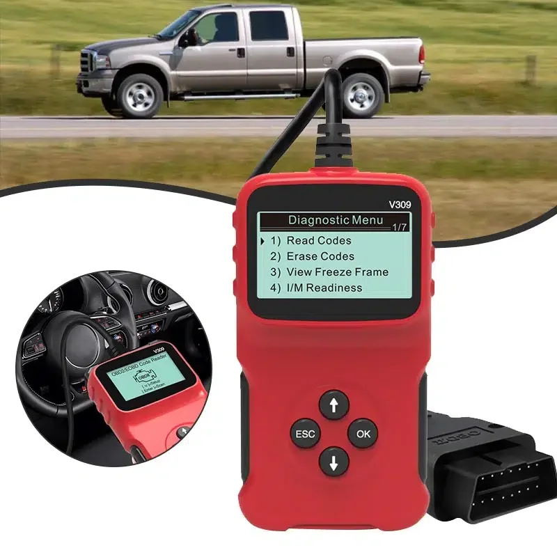 

V309 OBD2 OBDII Auto Car Diagnostic Scanner, Car Code Reader Diagnostic Repair Tool Vehicle Diagnostic Scanner