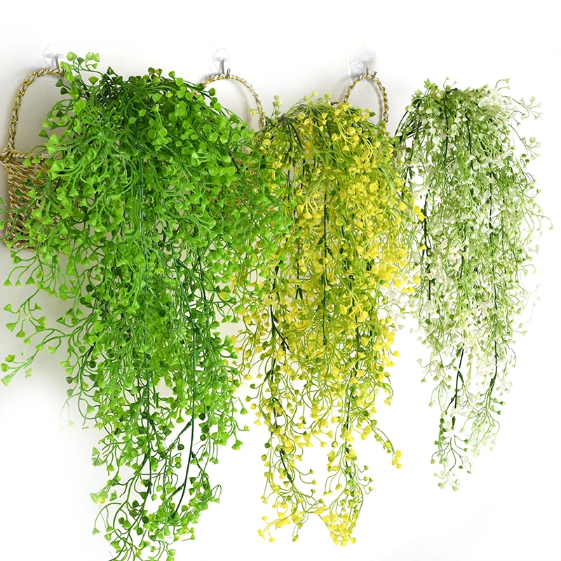

75CM Artificial Flowers Hanging Plant Vine Plastic Green Leaves Willow Rattan For Home Garden Wall Decor Wedding Party Supplies