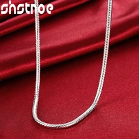 925 sterling silver 3mm snake chain necklace 16 30 inch for women man jewelry fashion wedding engagement party gift